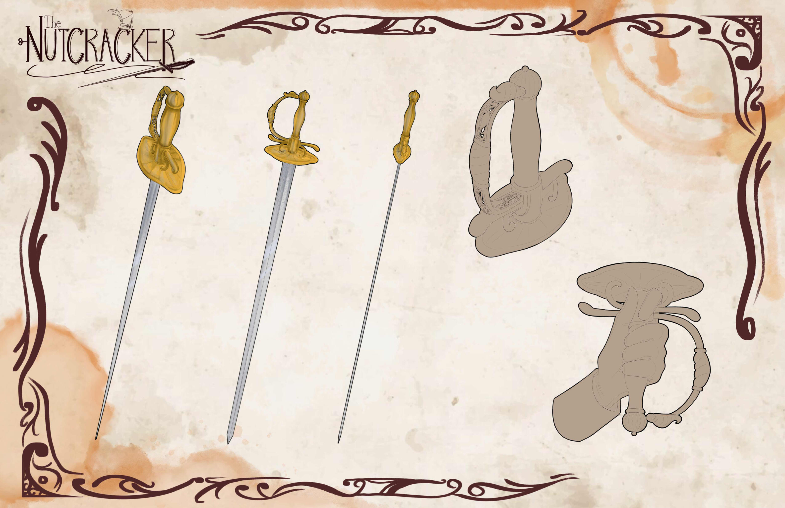 The Toy Soldier's sword. Unlike most of the classic versions of The Nutcracker story, this version uses a sword to be the physical damage, countering Clara's magic.